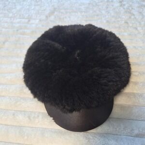 Surell Womens Black 100% Mink Fur Newsboy Cap Winter‎ Hat Visor Beret